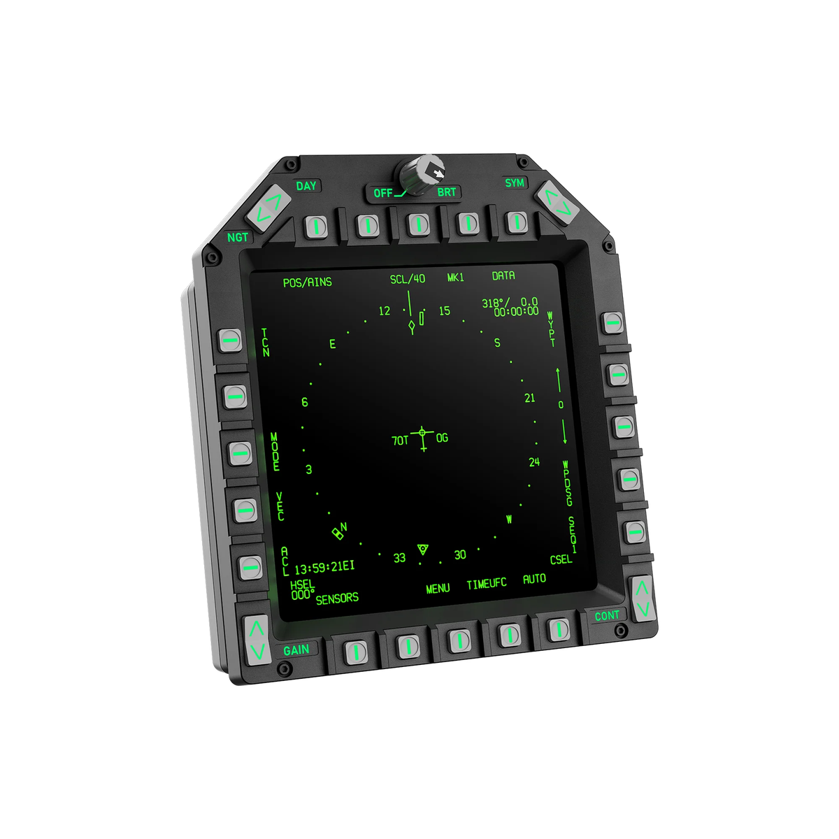 MOZA AMPCD Display Panel - linker vooraanzicht
