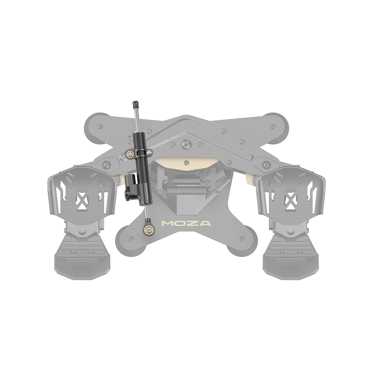 MOZA MRP Adjustable Damper - bovenaanzicht preview geïnstalleerd op MRP Rudder Pedals