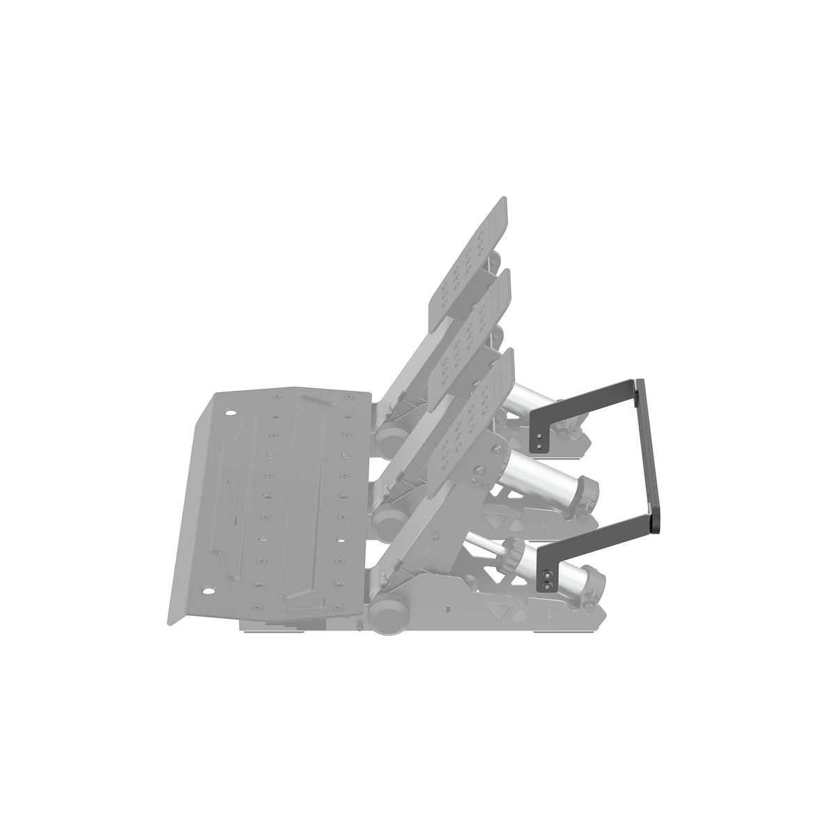 MOZA SRP2 Rear Support Bracket - preview zijkant gemonteerd op SRP2 pedalen