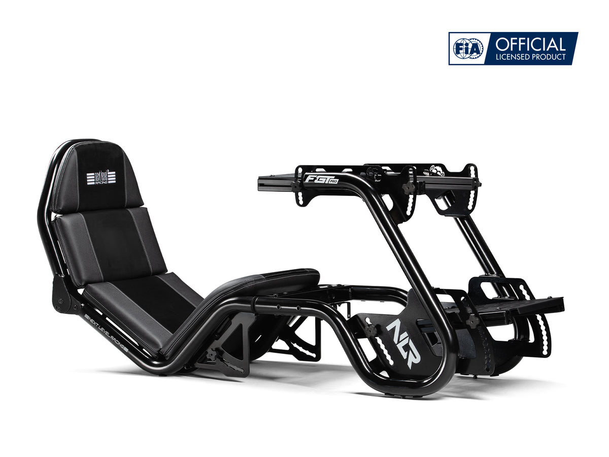 Next Level Racing – F-GT Pro Formula and GT Racing Cockpit – Black Edition - rechter vooraanzicht cockpit zonder elektronica in formule stand