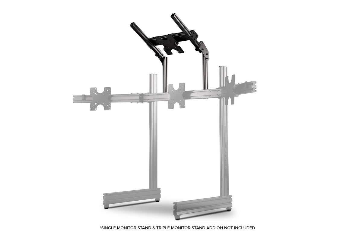 Next Level Racing Elite Free Standing Monitor Stand Quad Add On - preview gemonteerd op Elite Free Standing Triple Monitor Stand