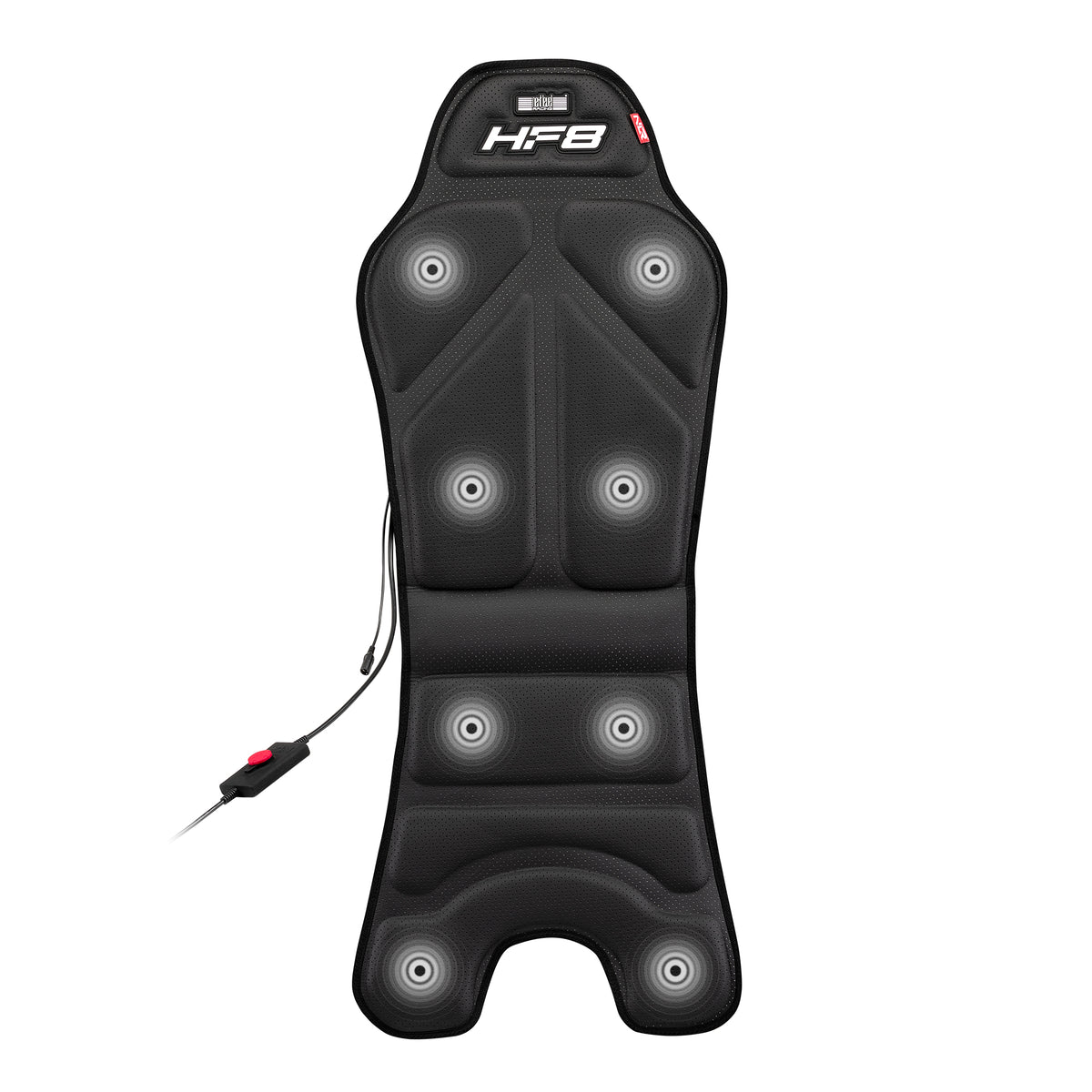 Next Level Racing HF8 Haptic Feedback Pad - illustratie met plekken van 8 vibratiemotoren