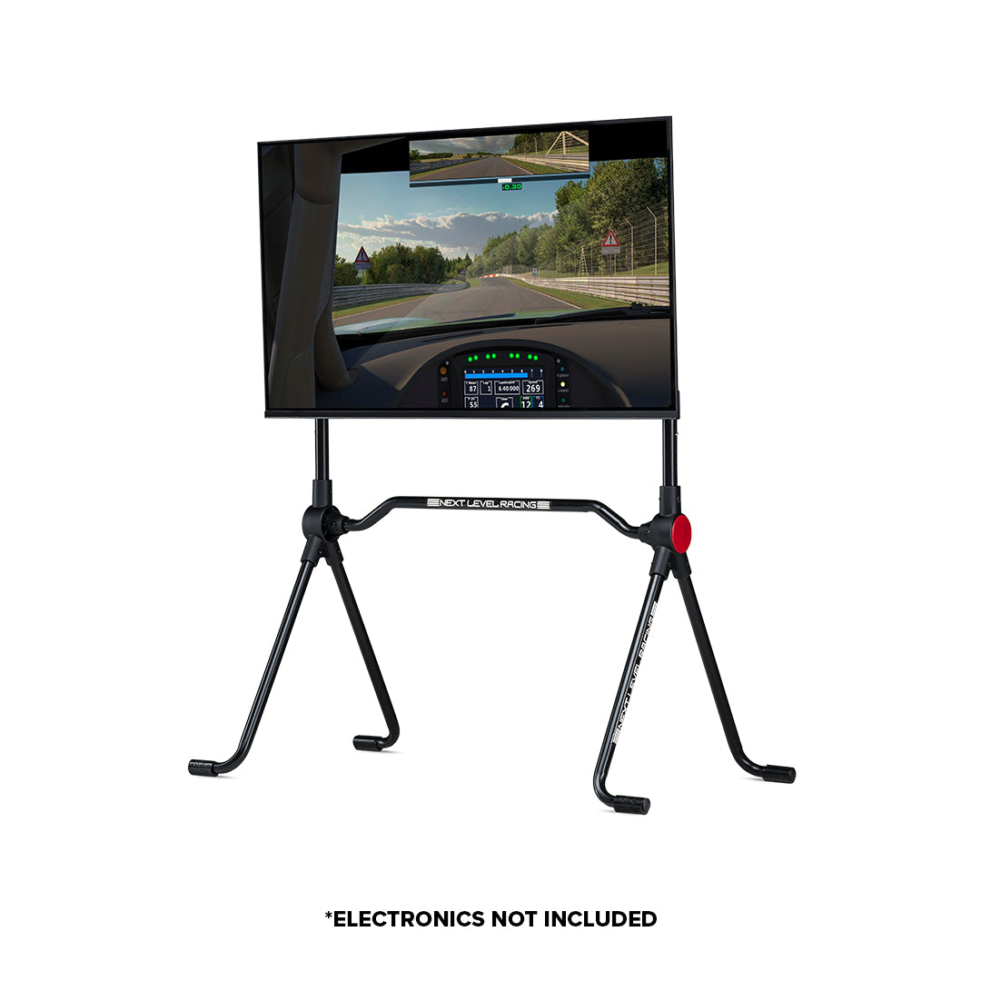Next Level Racing Lite Free Standing Monitor Stand - preview met scherm gemonteerd