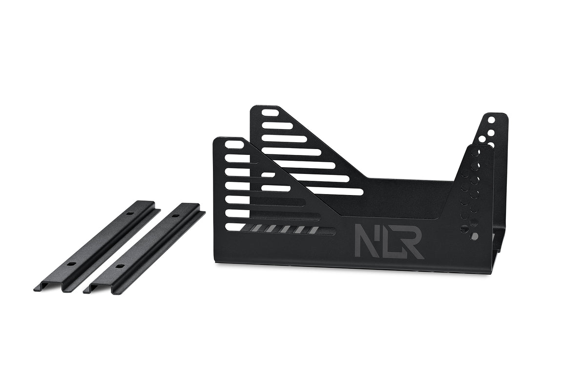 Next Level Racing Universal Seat Brackets - overzicht van inhoud met twee stoelbeugels en twee dwarsbalken