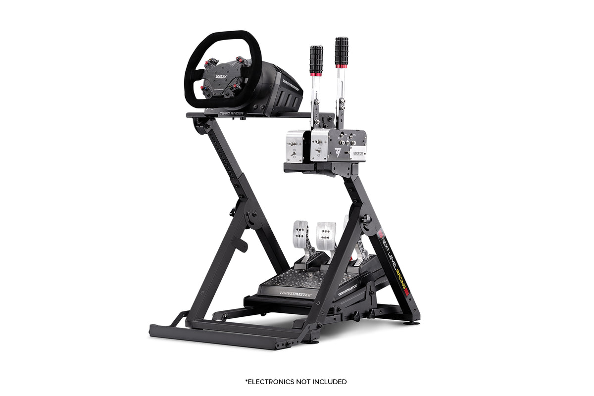 Next Level Racing Wheel Stand 2.0 - preview met Thrustmaster TSPC stuur, TLCM load-cell pedalen en twee Thrustmaster/Sparco shifters/handremmen