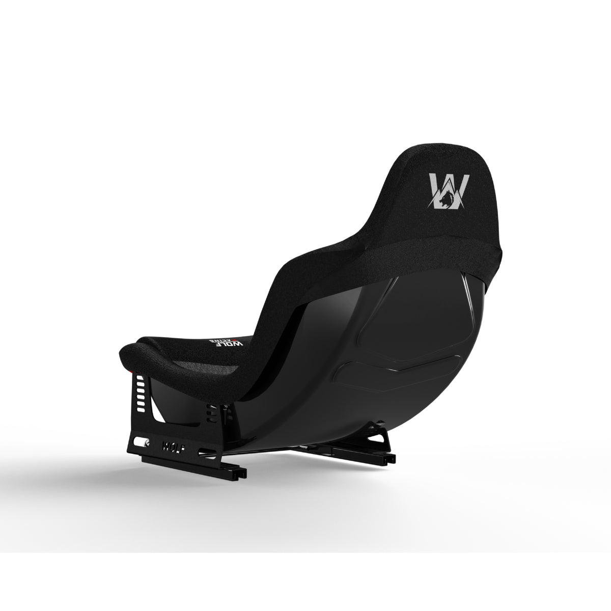 Wolf G-RAY Formula Seat - zwart achteraanzicht met seat brackets en seat slider