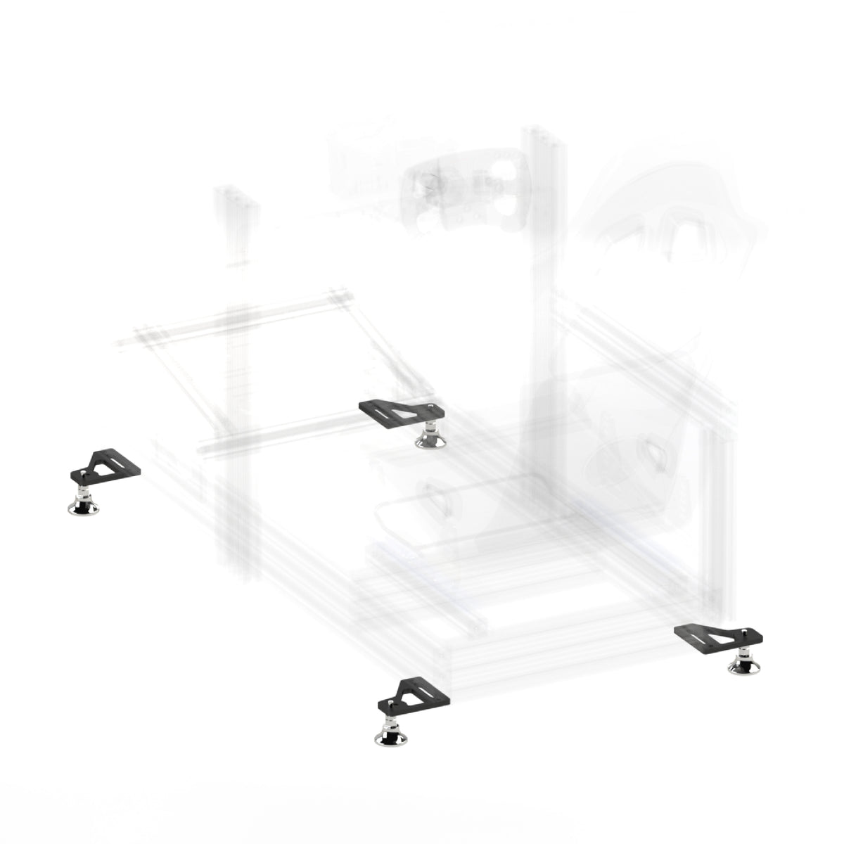 Wolf Racing Adjustable Feet - set van 4 stelvoetjes met de bijbehorende beugels preview op Wolf Racing sim rig