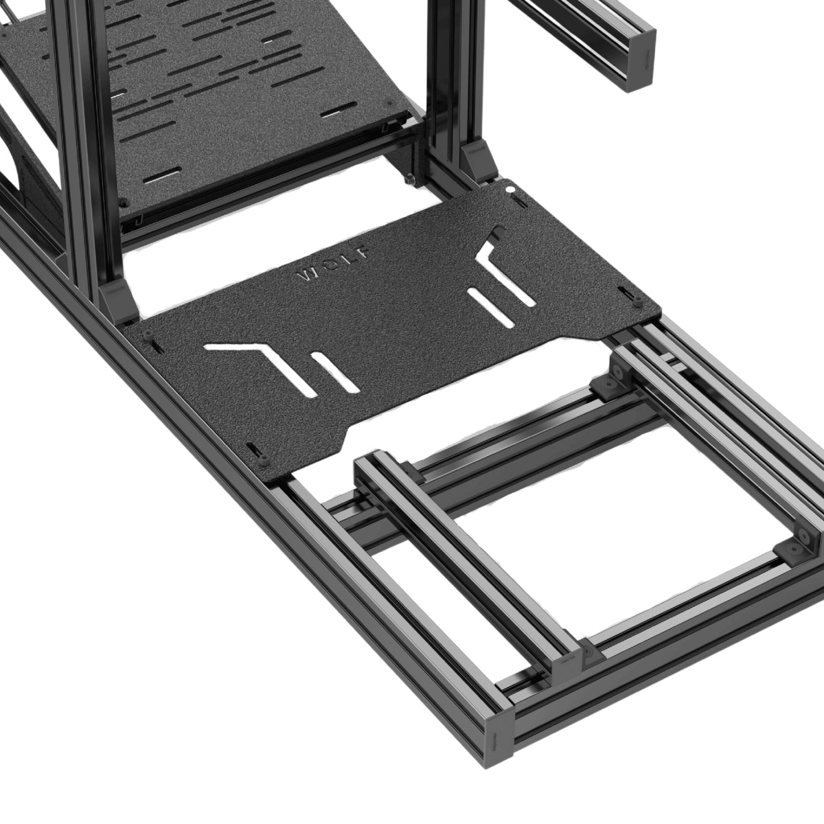 Wolf Racing Foot Rest Plate - preview op Wolf Racing aluminium extrusie profiel sim rig