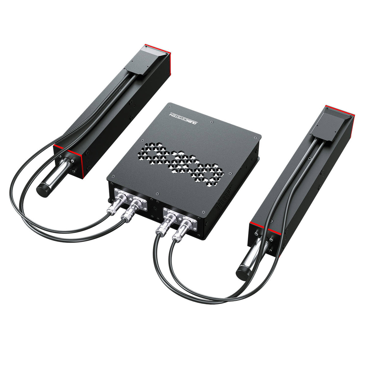 Qubic System QS-220 Motion System two linear actuators connected to the power cabinet