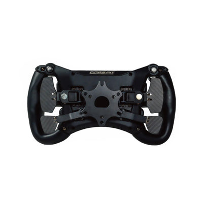 Conspit 300GT Steering Wheel - achteraanzicht met magnetische schakelflippers, koppelingsflippers, 70mm quick release adapter en 2 drukknoppen