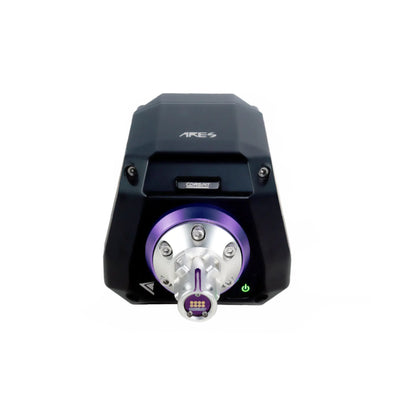 Conspit Ares 12Nm Direct Drive Wheelbase - vooraanzicht met CDP quick release, POGO module en aan/uit knop