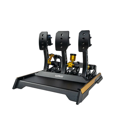 Conspit CPP EVO 3 Pedals - zijaanzicht met gaspedaal, hydraulisch rempedaal en koppelingspedaal