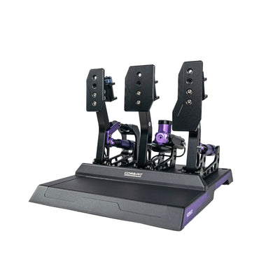 Conspit CPP Lite 3 Pedals - zijaanzicht met gaspedaal, hydraulisch rempedaal en koppelingspedaal