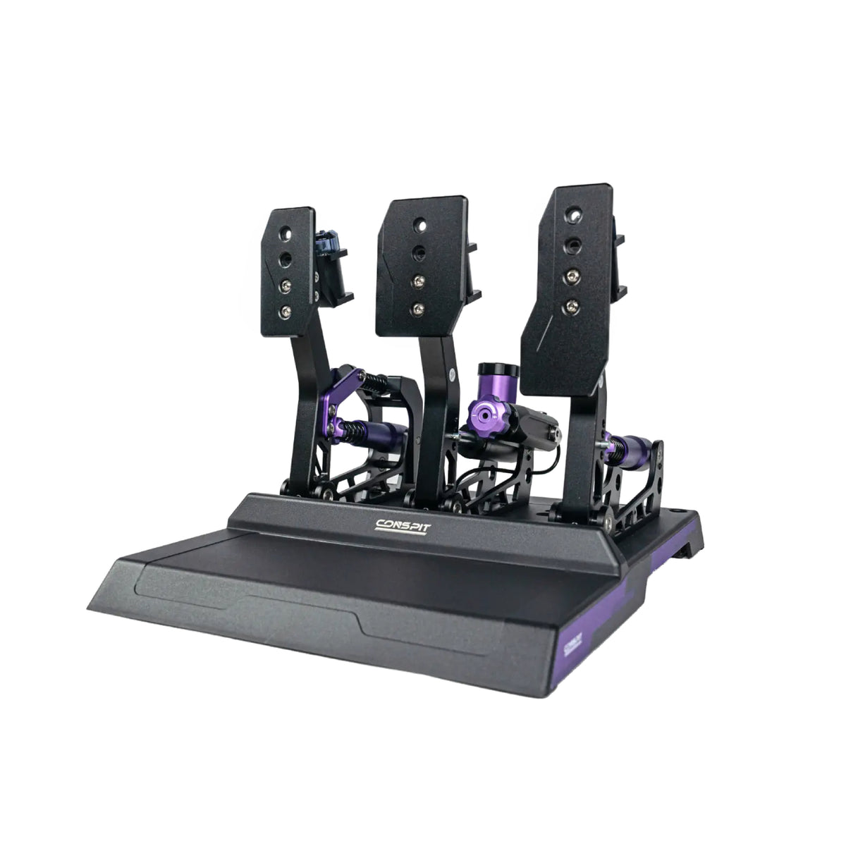 Conspit CPP Lite 3 Pedals - zijaanzicht met gaspedaal, hydraulisch rempedaal en koppelingspedaal