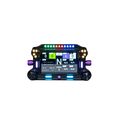 Conspit CSD Simhub Dashboard - vooraanzicht met 5 inch display, rgb  rmp verlichting en 4 encoderwielen