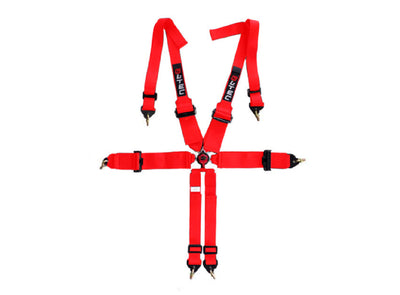 LTEC  ECO 6-Punts Hans Race Gordel Aluminium - rood