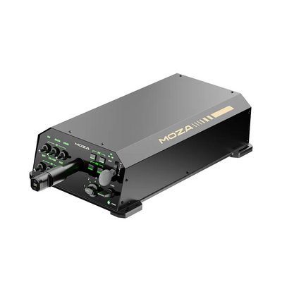 MOZA AY210 Force Feedback Yoke Base - rechter vooraanzicht met bedieningspaneel
