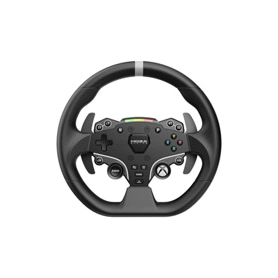 MOZA ESX Steering Wheel - vooraanzicht met 22 drukknoppen, RGB RPM lichtjes en Xbox logo