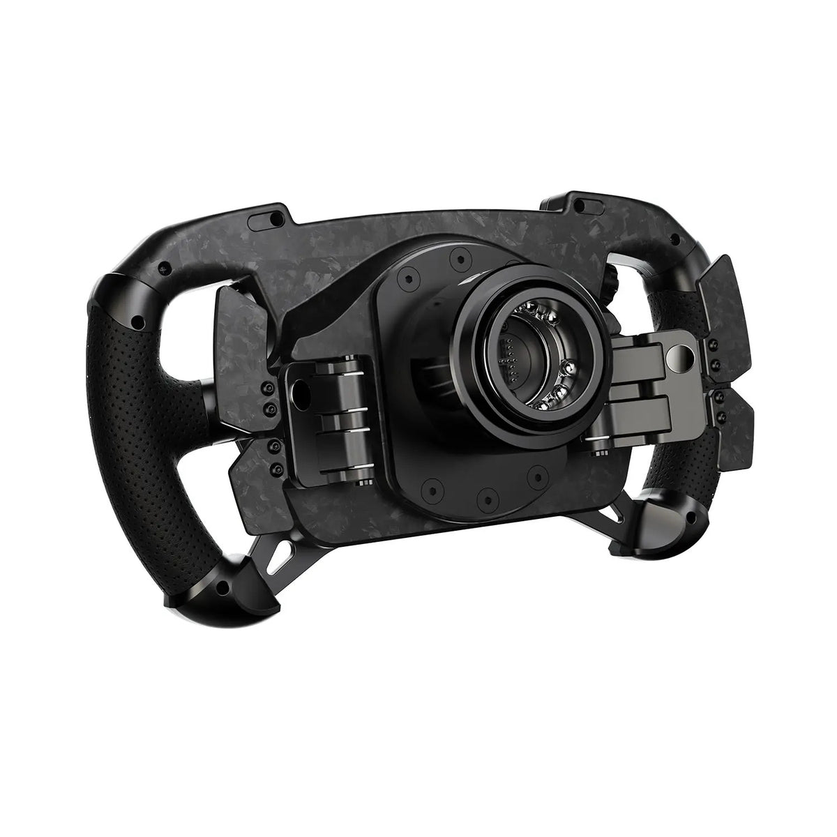 MOZA GS V2P Steering Wheel - achteraanzicht met magnetische schakelflippers, dubbele koppeling en quick release