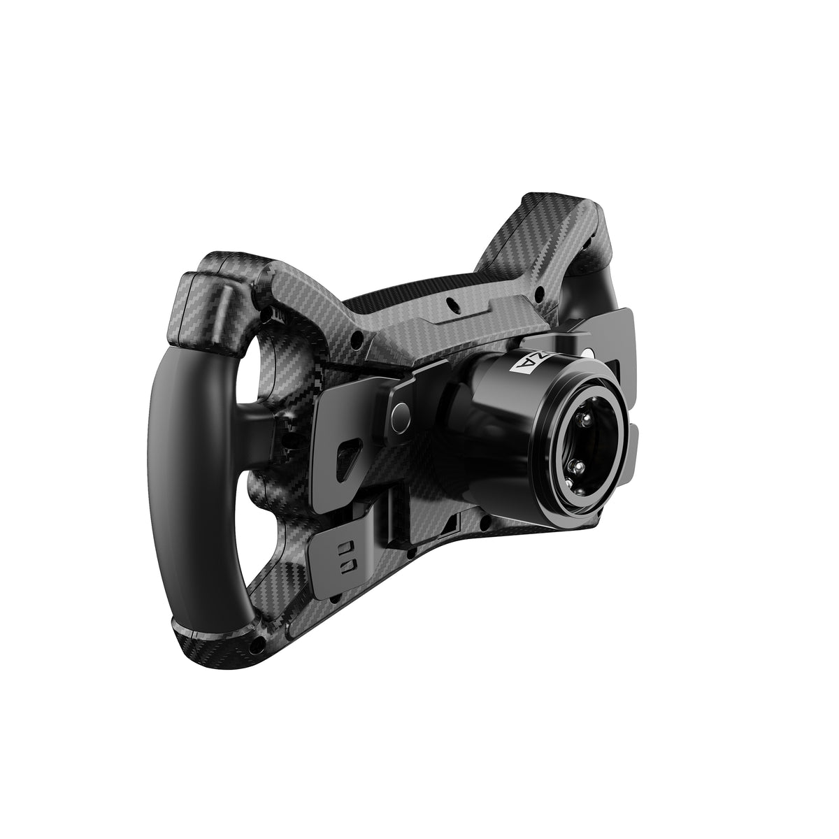 MOZA KS Steering Wheel - linker achteraanzicht met magnetische schakelflippers, dubbele koppeling en quick release