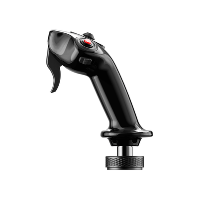 MOZA MA3X Flightstick - rechter zijaanzicht met trigger, rode drukknop en quick release
