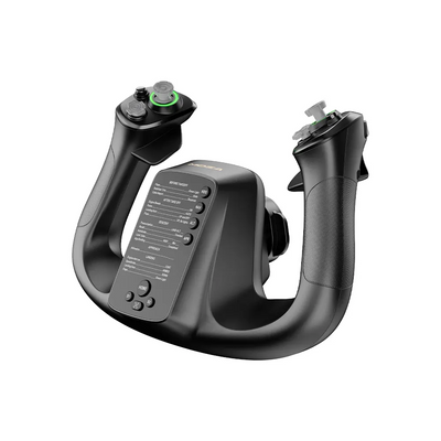 MOZA MFY Yoke - rechter vooraanzicht met drukknoppen en joysticks