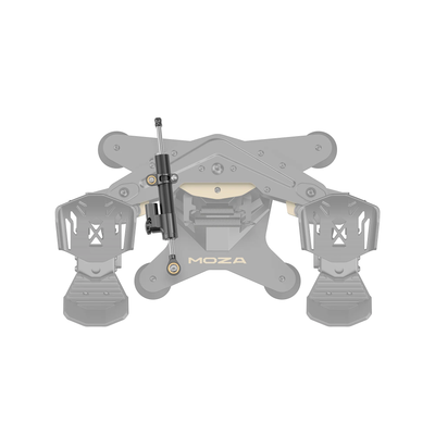 MOZA MRP Adjustable Damper - bovenaanzicht preview geïnstalleerd op MRP Rudder Pedals