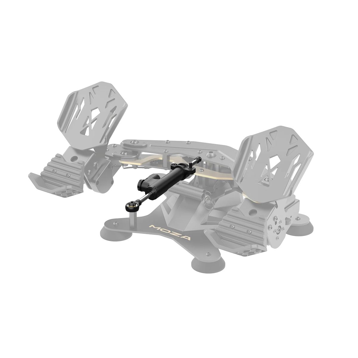 MOZA MRP Adjustable Damper - rechter vooraanzicht preview geïnstalleerd op MRP Rudder Pedals