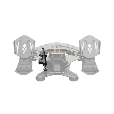 MOZA MRP Adjustable Damper - vooraanzicht preview geïnstalleerd op MRP Rudder Pedals