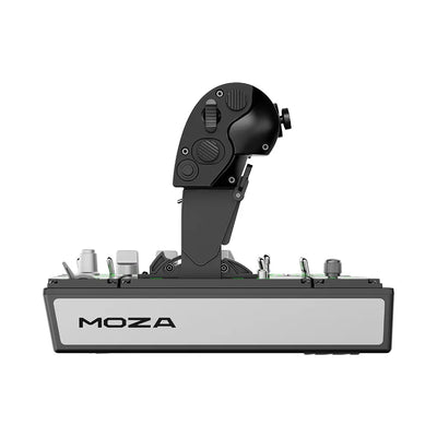 MOZA MTP Throttle Panel - rechter zijaanzicht met gashendel, schakelaars en draaiknoppen