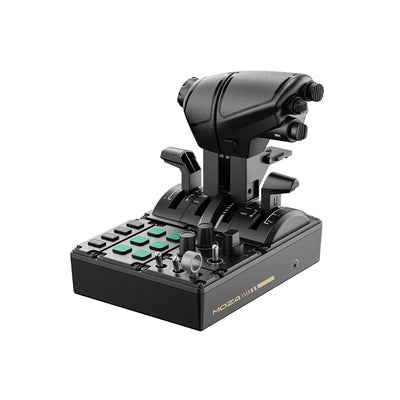 MOZA MTQ Throttle Panel - rechter vooraanzicht met throttle, flap control, drukknoppen en schakelaars
