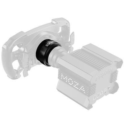 MOZA Quick Release Adapter - preview op MOZA GS V2P stuur en MOZA direct drive wheelbase