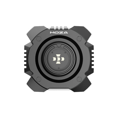 MOZA R16 Ultra Direct Drive Wheel Base - vooraanzicht met quick release, MOZA logo en montagegaten