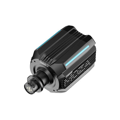 Moza R21 Ultra Direct Drive Wheel Base - boven aanzicht rechts met RGB LED verlichting en quick release