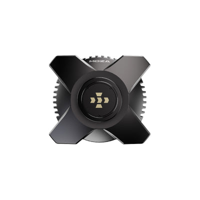 MOZA R3 Bundle (Xbox & PC) - R3 direct drive wheelbase voorkant met quick release en MOZA logo