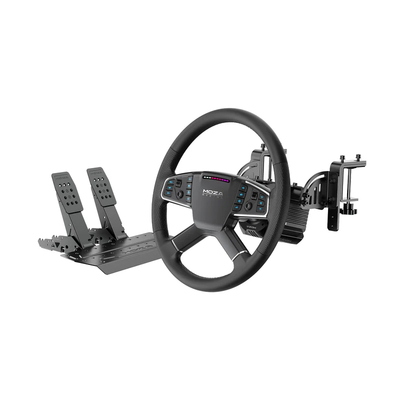 MOZA R5 Pro Truck Bundle - set overzicht met R5 Pro direct drive wheelbase, TSW vrachtwagen stuur en SRP Lite2 pedalen