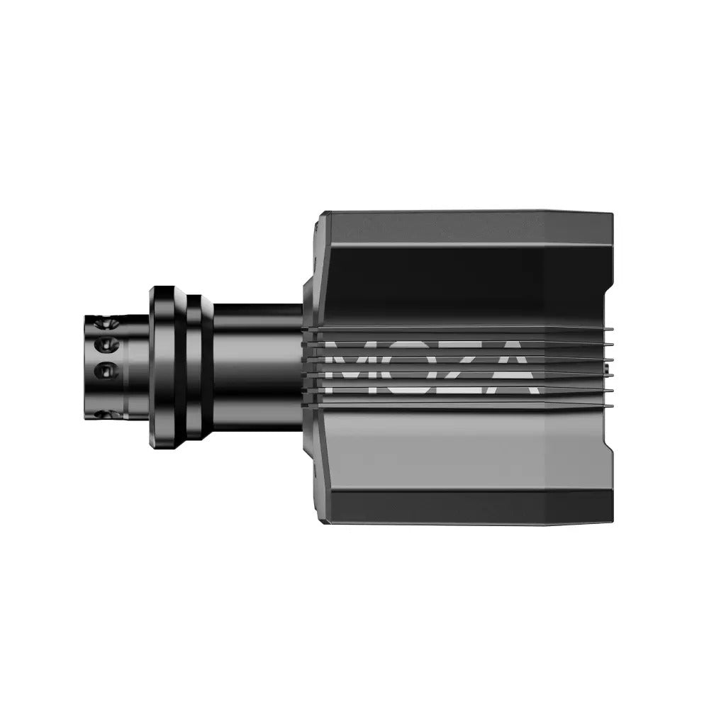 MOZA R9 V3 Direct Drive Wheel Base - zijaanzicht met quick release en MOZA logo