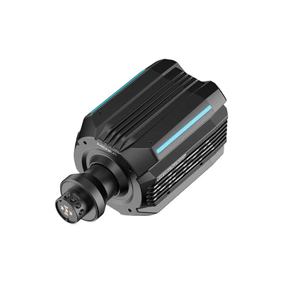 Moza R25 Ultra Direct Drive Wheel Base - bovenaanzicht rechts met quick release en aanpasbare RGB LED strip