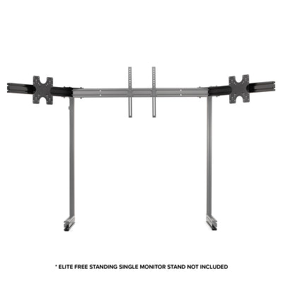 Next Level Racing Elite Free Standing Triple Monitor Add-on – Black Edition - preview gemonteerd op de Elite Freestanding Single Monitor Stand