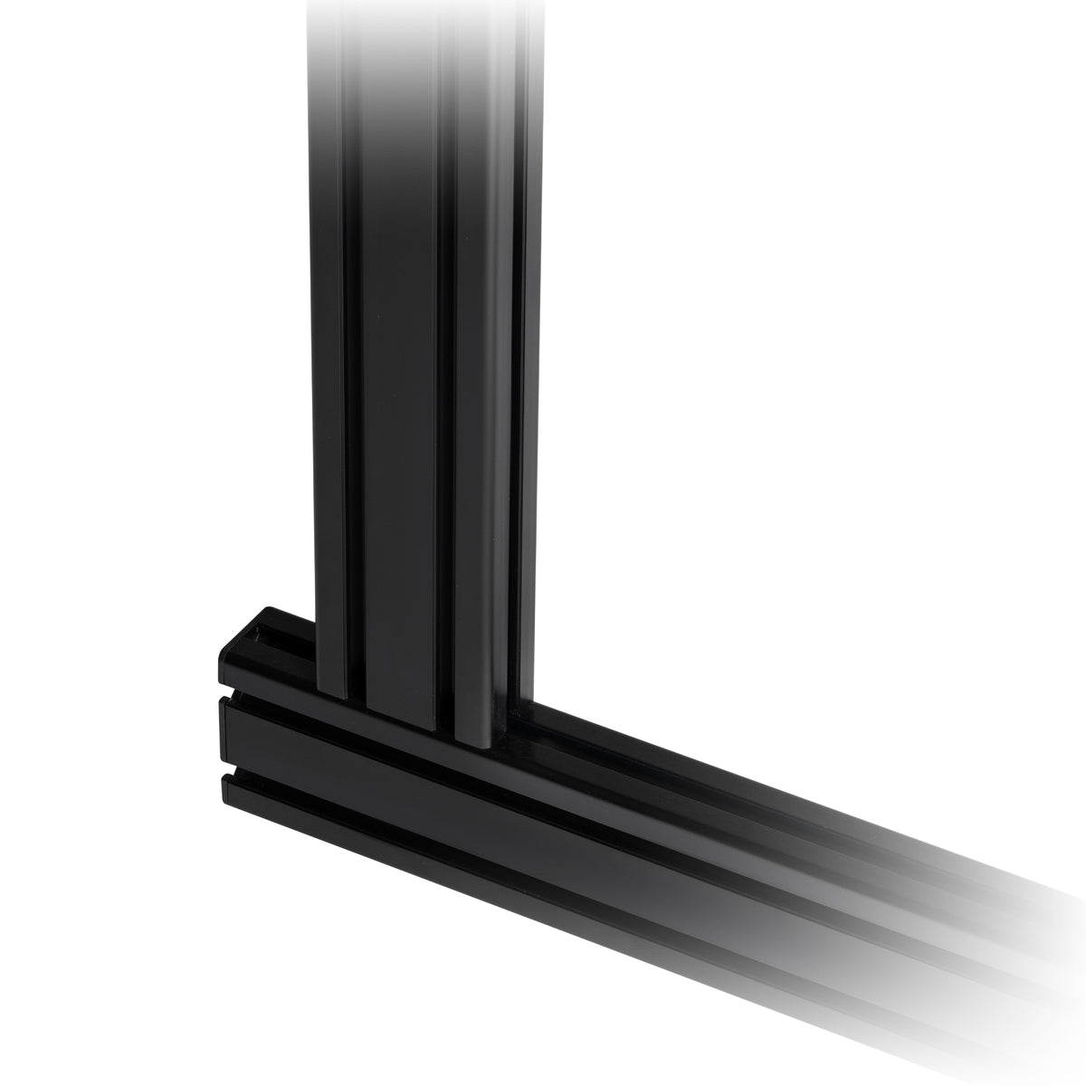 Next Level Racing Elite Free Standing Single Monitor Stand – Black Edition - close-up aluminium extrusie profielen