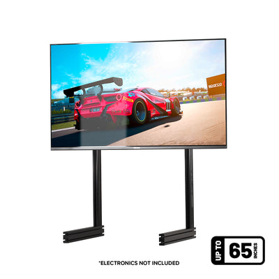 Next Level Racing Elite Free Standing Single Monitor Stand – Black Edition - preview met scherm gemonteerd