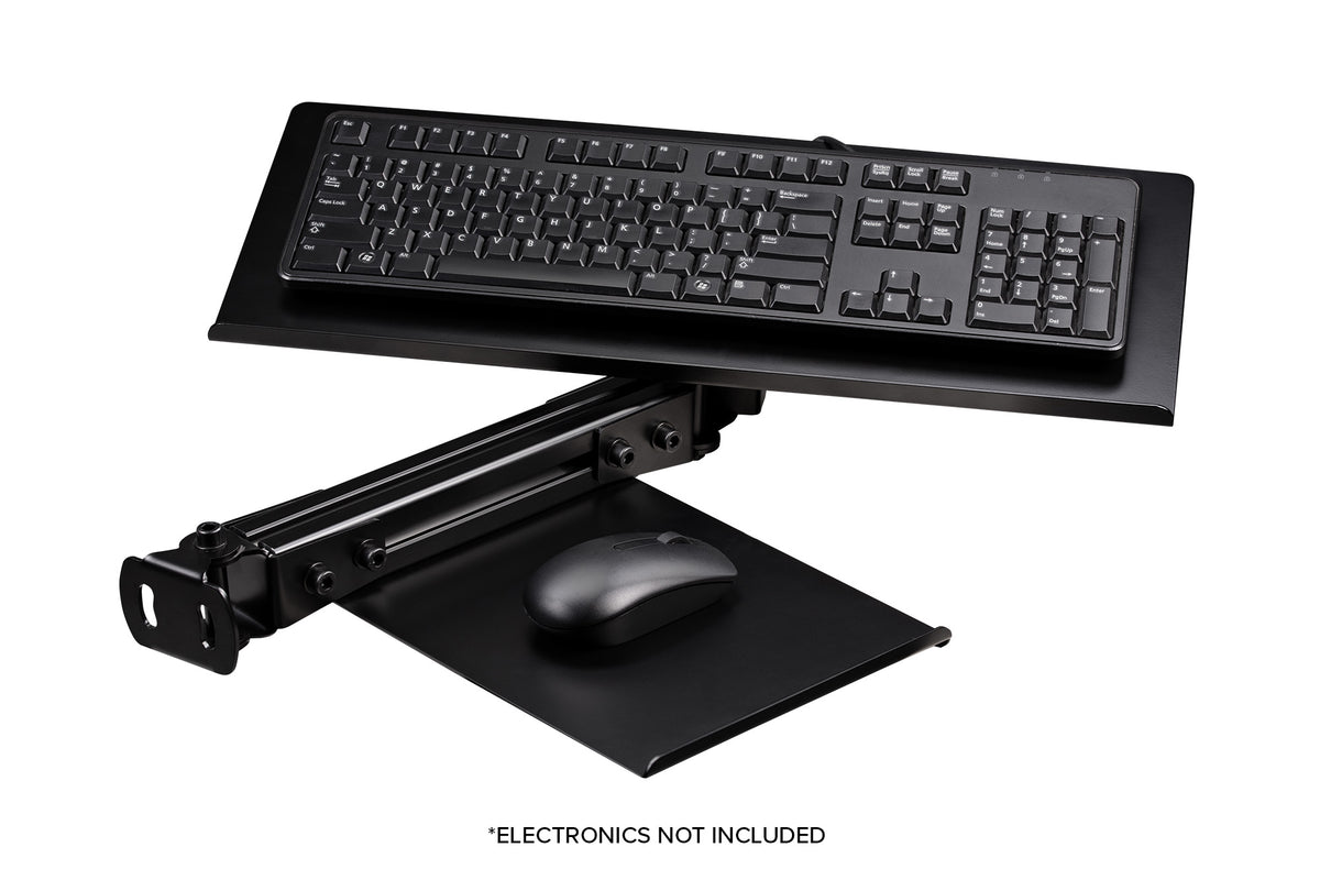 Next Level Racing Elite Keyboard and Mouse Tray - Black - preview met toetsenbord en muis