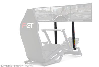 Next Level Racing F-GT Cockpit Monitor Stand - preview stand met drie schermen gemonteerd