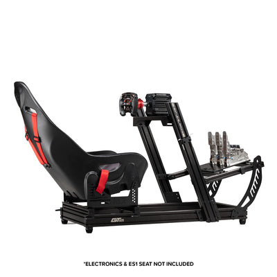 Next Level Racing F-GT Elite Lite Wheel Plate Edition - preview met Fanatec direct drive wheelbase en stuur, loadcell pedalen en ES1 stoel in formule stand