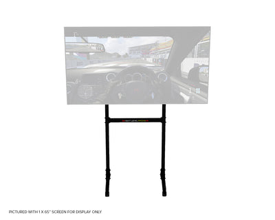 Next Level Racing Free Standing Single Monitor Stand - preview met 65 inch scherm gemonteerd