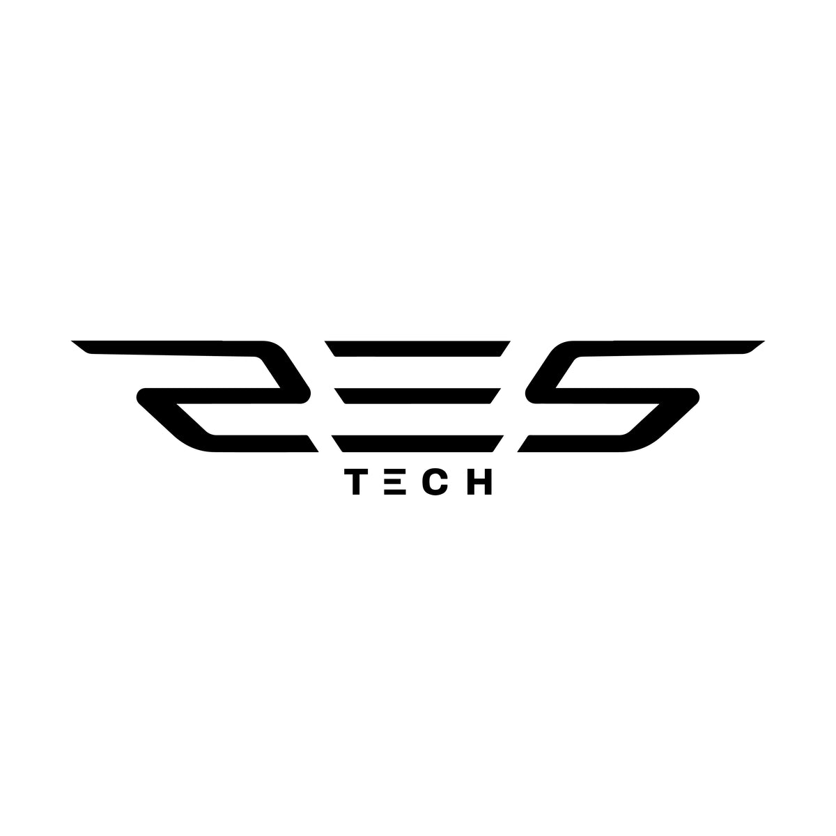 Res-Tech logo zwart met een witte achtergrond