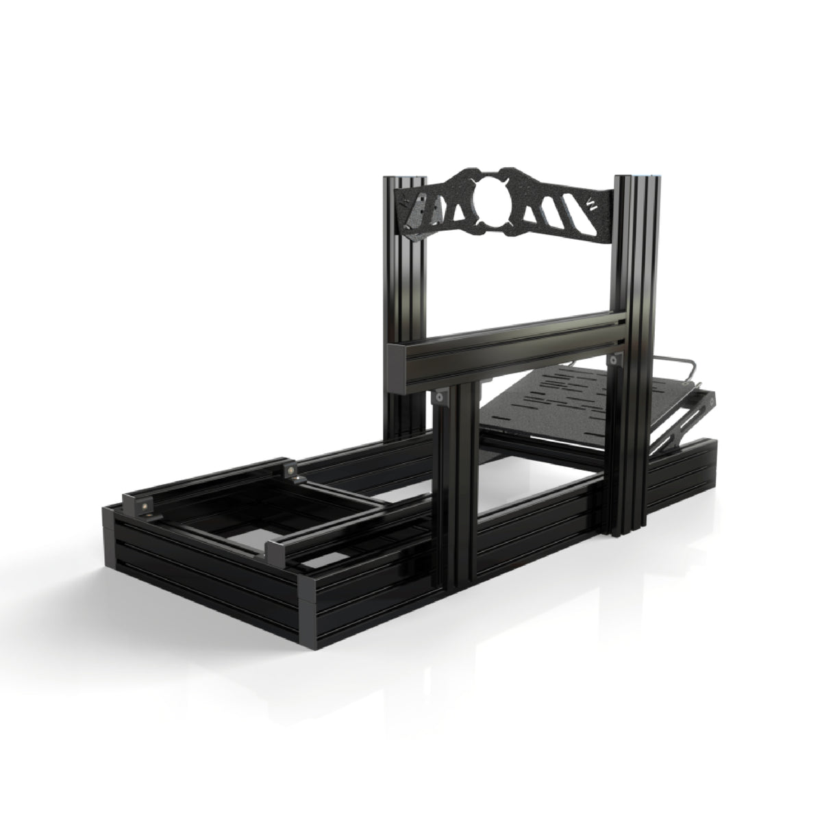 Wolf Racing Alpha 40-120 Sim Rig - simucube front mount variant met een pedaalpedaal incl. slider