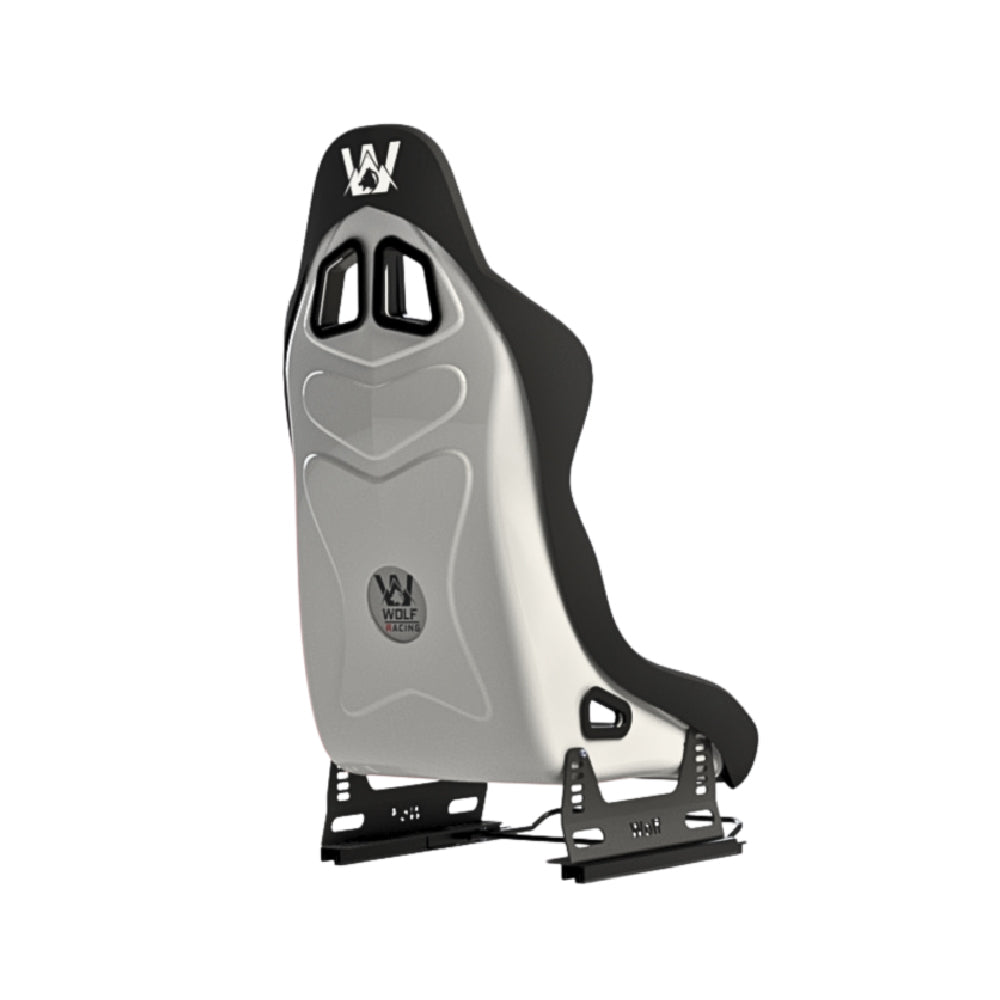 Wolf Börü Seat - wit achteraanzicht met seat bracket en seat slider