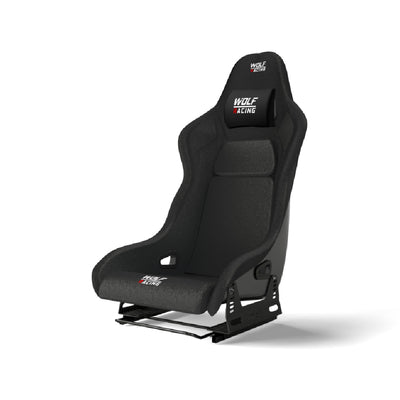 Wolf Börü Seat - zwart vooraanzicht met seat bracket en seat slider
