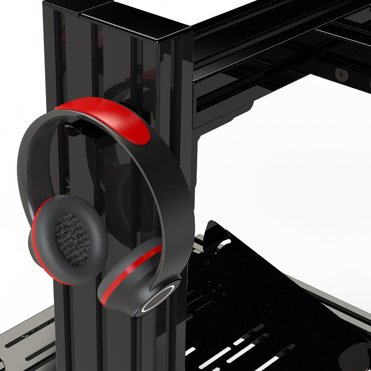Wolf Racing Headset Holder preview op Wolf Racing sim rig met headset